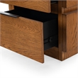 Safavieh Titus 2 Drawer Wood and Metal Stacked Nightstand  in Oak