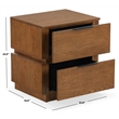Safavieh Titus 2 Drawer Wood and Metal Stacked Nightstand  in Oak
