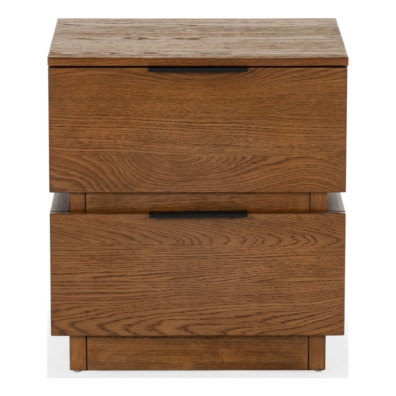 Safavieh Titus 2 Drawer Wood and Metal Stacked Nightstand  in Oak