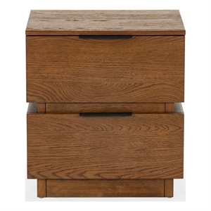 Safavieh Titus 2 Drawer Wood and Metal Stacked Nightstand  in Oak