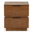 Safavieh Titus 2 Drawer Wood and Metal Stacked Nightstand  in Oak
