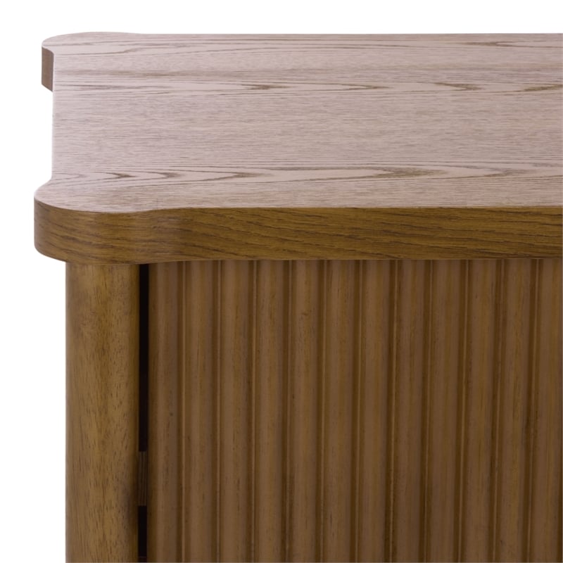 Safavieh Shelbie 1 Drawer Reeded Wood Nightstand in Oak