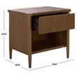 Safavieh Shelbie 1 Drawer Reeded Wood Nightstand in Oak