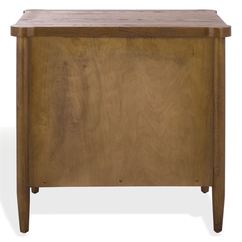 Safavieh Shelbie 1 Drawer Reeded Wood Nightstand in Oak