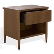 Safavieh Shelbie 1 Drawer Reeded Wood Nightstand in Oak