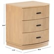 Safavieh Shelbie 3 Drawer Reeded Wood Nightstand in Oak / Black