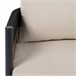 Safavieh Harrison 3 Seater Fabric and Steel Sofa in Black / Taupe