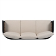 Safavieh Harrison 3 Seater Fabric and Steel Sofa in Black / Taupe