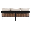 Safavieh Harrison 3 Seater Fabric and Steel Sofa in Black / Taupe