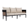 Safavieh Harrison 3 Seater Fabric and Steel Sofa in Black / Taupe