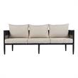 Safavieh Harrison 3 Seater Fabric and Steel Sofa in Black / Taupe