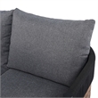 Safavieh Harrison 3 Seater Fabric and Steel Sofa in Black / Gray