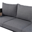 Safavieh Harrison 3 Seater Fabric and Steel Sofa in Black / Gray