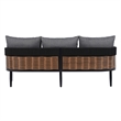Safavieh Harrison 3 Seater Fabric and Steel Sofa in Black / Gray