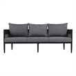 Safavieh Harrison 3 Seater Fabric and Steel Sofa in Black / Gray