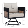 Safavieh Harrison Fabric and Steel Swivel Chair in Black / Taupe