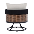 Safavieh Harrison Fabric and Steel Swivel Chair in Black / Taupe