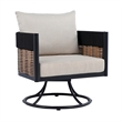Safavieh Harrison Fabric and Steel Swivel Chair in Black / Taupe