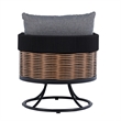 Safavieh Harrison Fabric and Steel Swivel Chair in Black / Gray