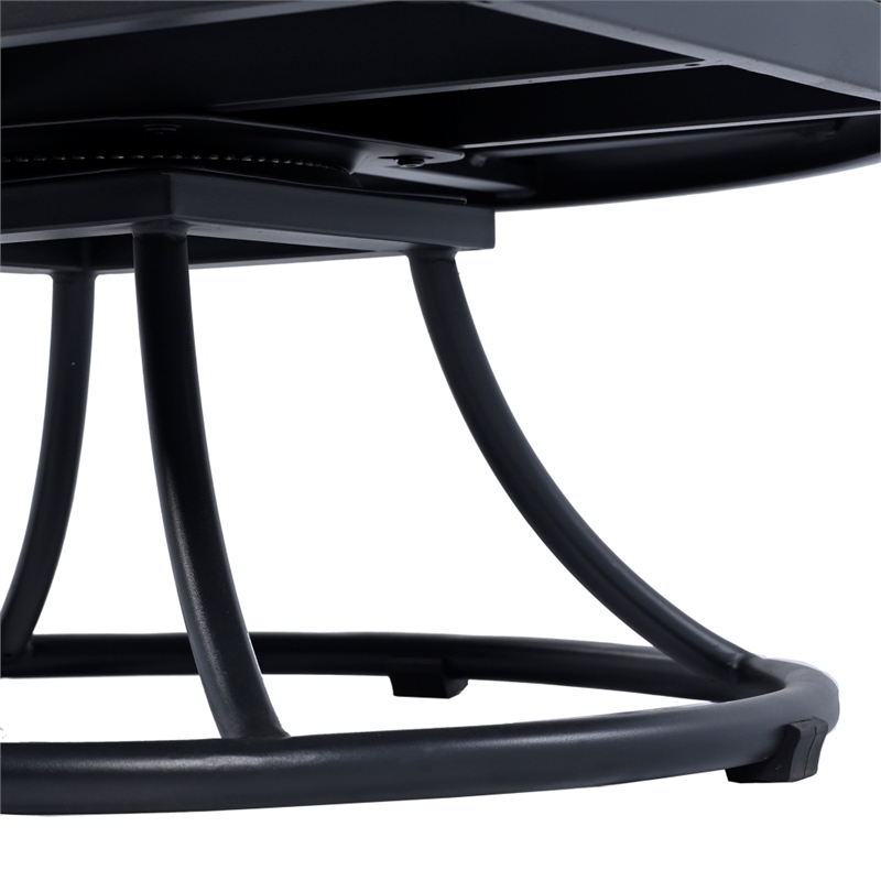 Safavieh Harrison Fabric and Steel Swivel Chair in Black / Gray