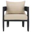 Safavieh Viola Fabric and Steel Chair Set of 2 in Black / Taupe