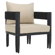 Safavieh Viola Fabric and Steel Chair Set of 2 in Black / Taupe