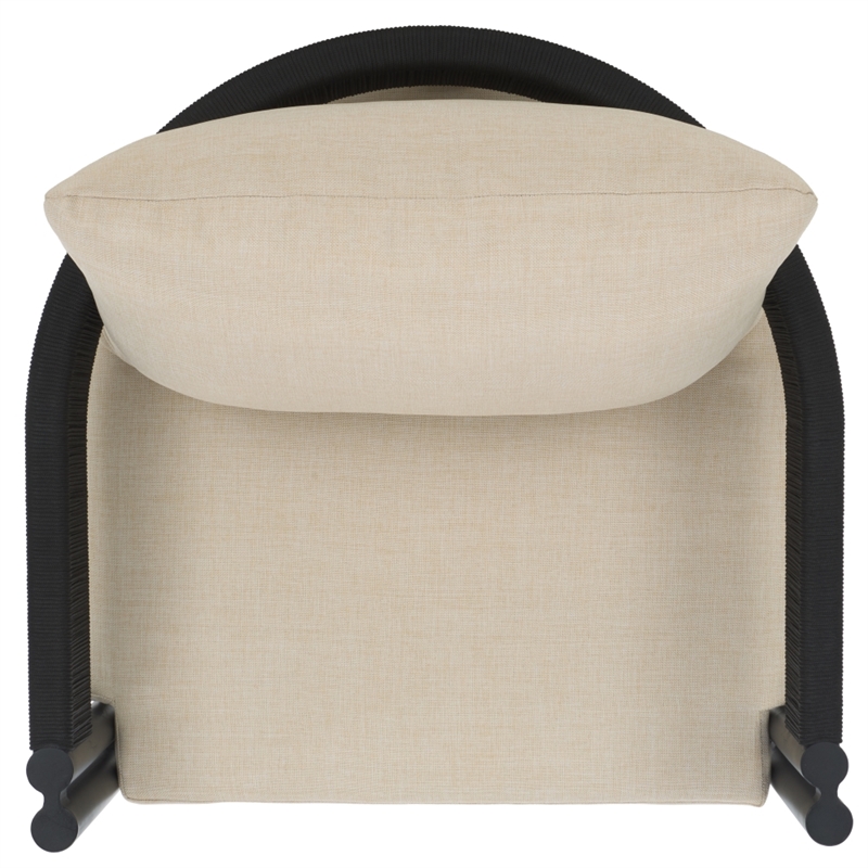 Safavieh Viola Fabric and Steel Chair Set of 2 in Black / Taupe