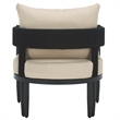 Safavieh Viola Fabric and Steel Chair Set of 2 in Black / Taupe