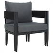 Safavieh Viola Fabric and Steel Chair Set of 2  in Black / Gray