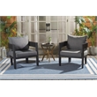 Safavieh Viola Fabric and Steel Chair Set of 2  in Black / Gray