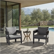 Safavieh Viola Fabric and Steel Chair Set of 2  in Black / Gray