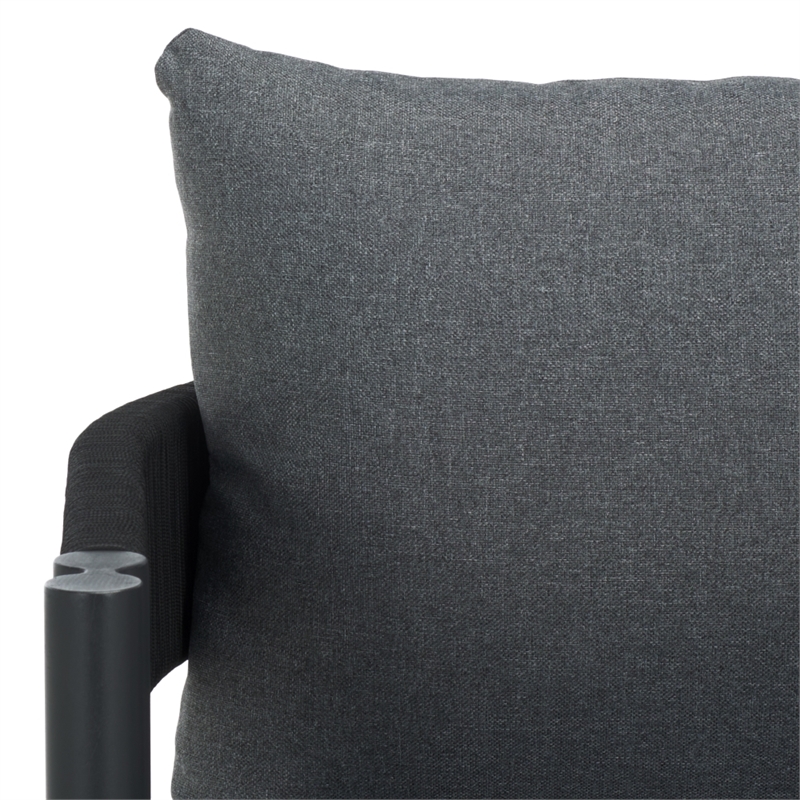 Safavieh Viola Fabric and Steel Chair Set of 2  in Black / Gray