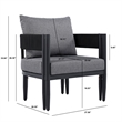 Safavieh Viola Fabric and Steel Chair Set of 2  in Black / Gray