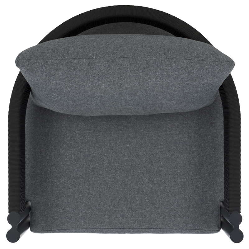Safavieh Viola Fabric and Steel Chair Set of 2  in Black / Gray