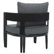 Safavieh Viola Fabric and Steel Chair Set of 2  in Black / Gray