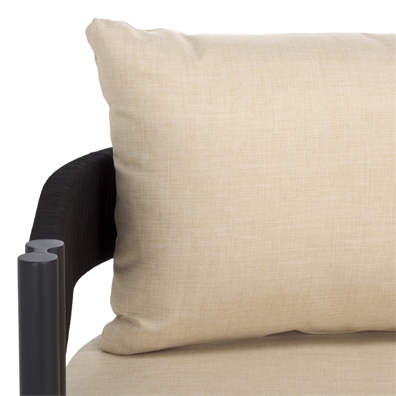 Safavieh Viola 3 Seater Steel Sofa in Black / Taupe