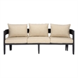 Safavieh Viola 3 Seater Steel Sofa in Black / Taupe
