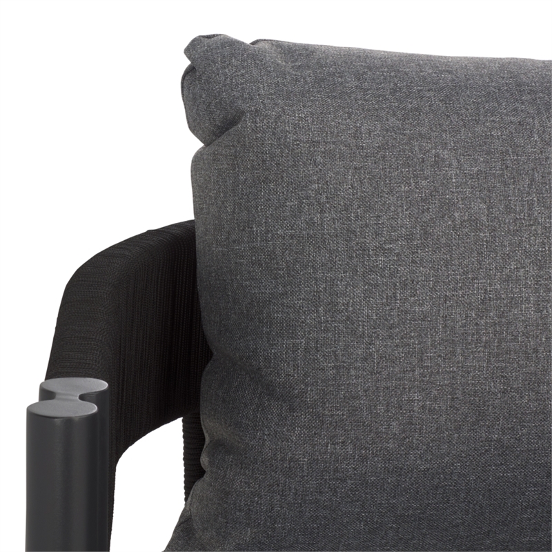 Safavieh Viola 3 Seater Steel Sofa in Black / Gray