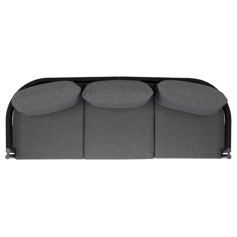 Safavieh Viola 3 Seater Steel Sofa in Black / Gray