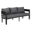 Safavieh Viola 3 Seater Steel Sofa in Black / Gray