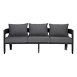 Safavieh Viola 3 Seater Steel Sofa in Black / Gray