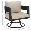 Safavieh Viola Steel Swivel Chair in Black / Taupe