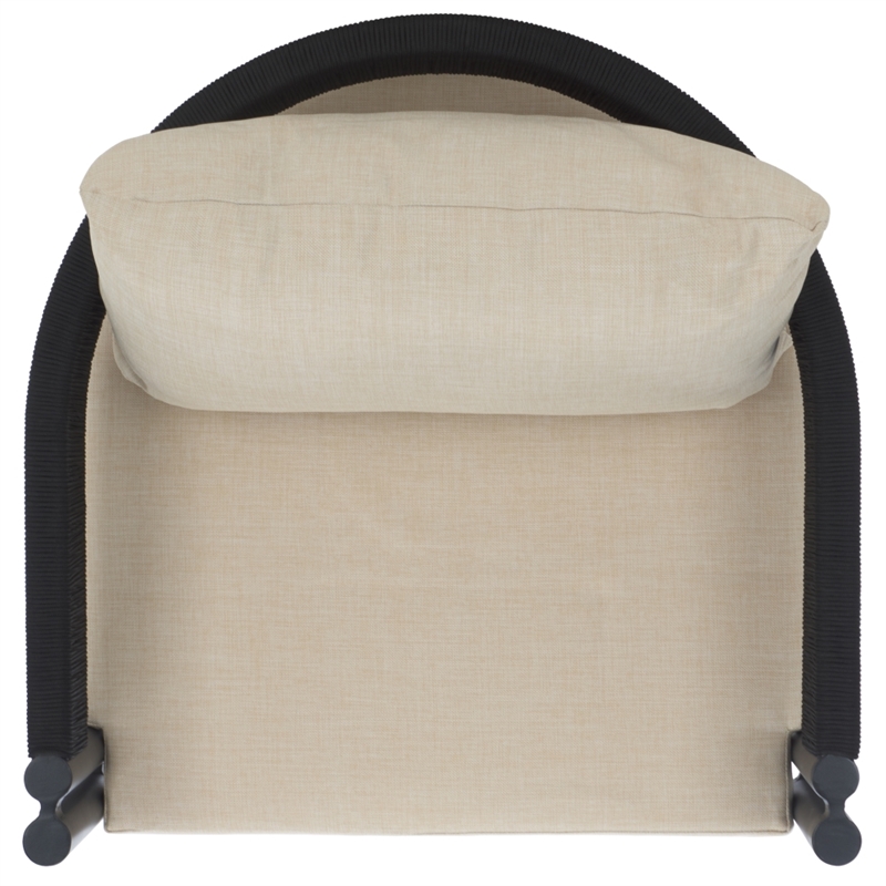 Safavieh Viola Steel Swivel Chair in Black / Taupe