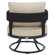 Safavieh Viola Steel Swivel Chair in Black / Taupe