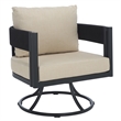 Safavieh Viola Steel Swivel Chair in Black / Taupe