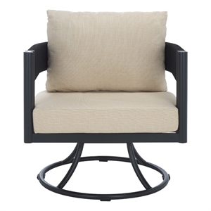 Safavieh Viola Steel Swivel Chair in Black / Taupe