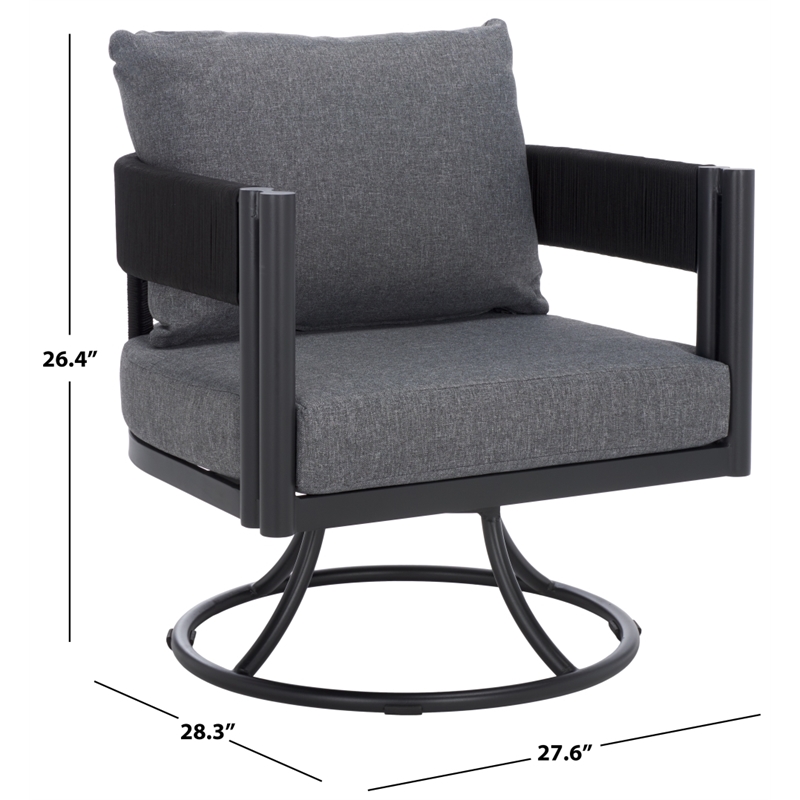 Safavieh Viola Steel Swivel Chair in Black / Gray