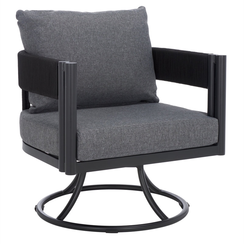Safavieh Viola Steel Swivel Chair in Black / Gray