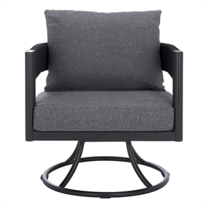 Safavieh Viola Steel Swivel Chair in Black / Gray