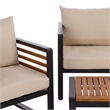 Safavieh Baker 4 Pc Steel and Wood Living Set  in Black / Taupe